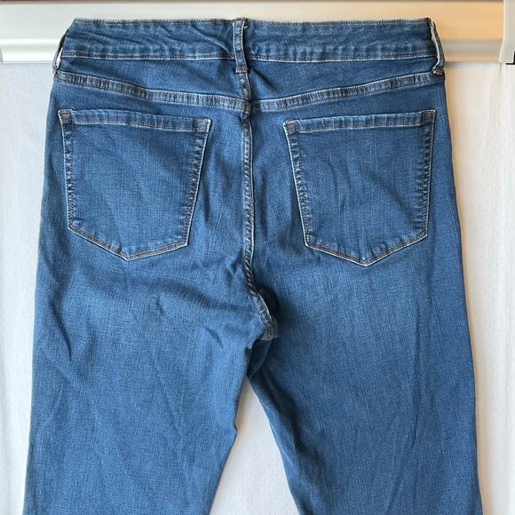 Chaps Midrise Crop Kick Women Waxed Denim Straight Leg Jeans Size 12, Blue - Picture 11 of 12